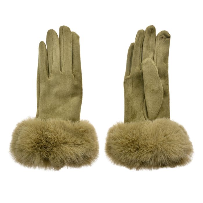 Gloves 9x24 cm green - set     