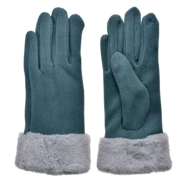 Gloves 9x24 cm blue - set     
