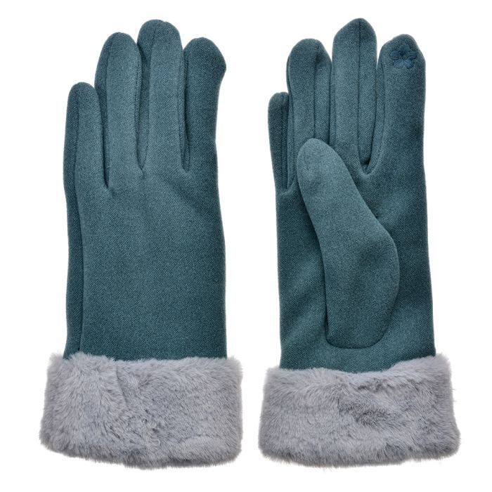 Gloves 9x24 cm blue - set