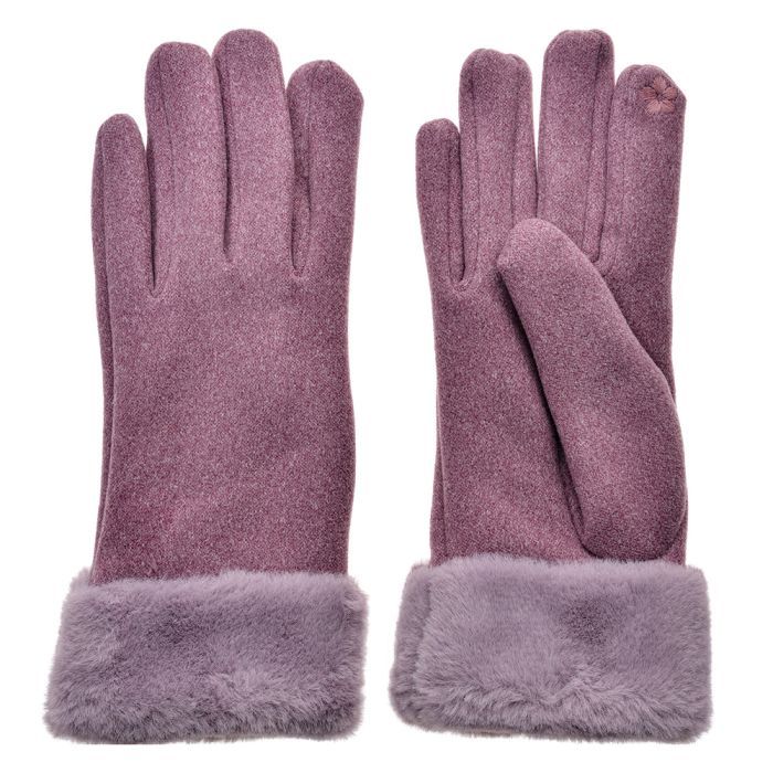 Gloves 9x24 cm purple - set