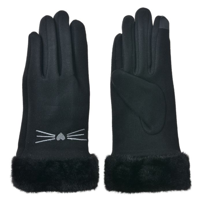 Gloves 9x23 cm black - set