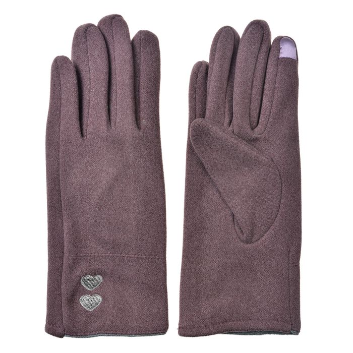 Gloves 9x23 cm purple - set