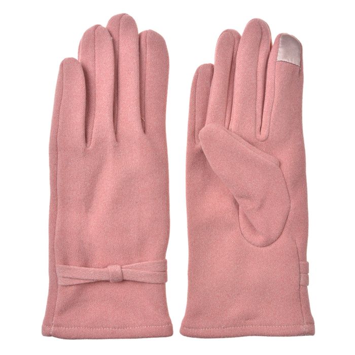 Gloves 9x23 cm pink - set