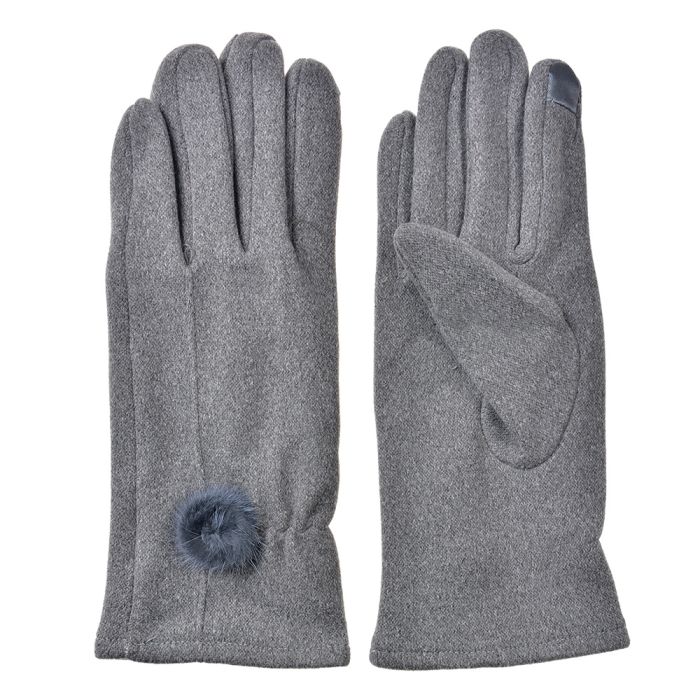 Gloves 9x23 cm grey - set
