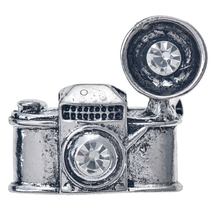 Brooch photo camera silver colored - pcs