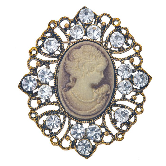 Brooch cameo brown - pcs