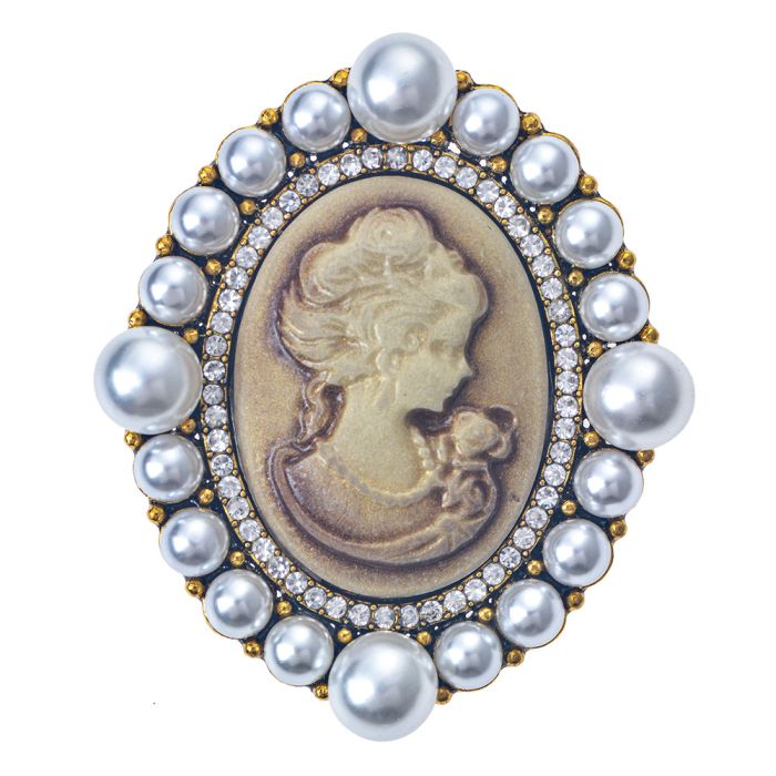 Brooch cameo brown - pcs