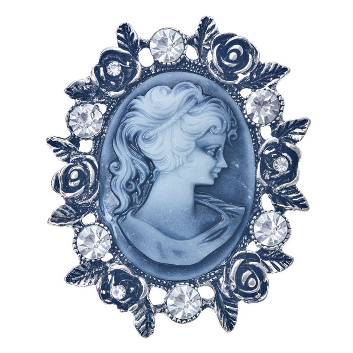 Brooch cameo grey - pcs