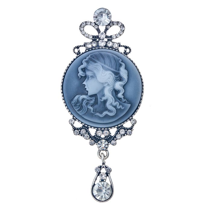 Brooch cameo grey - pcs