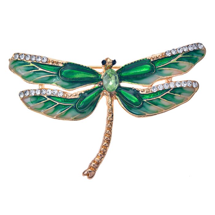 Brooch dragonfly green - pcs