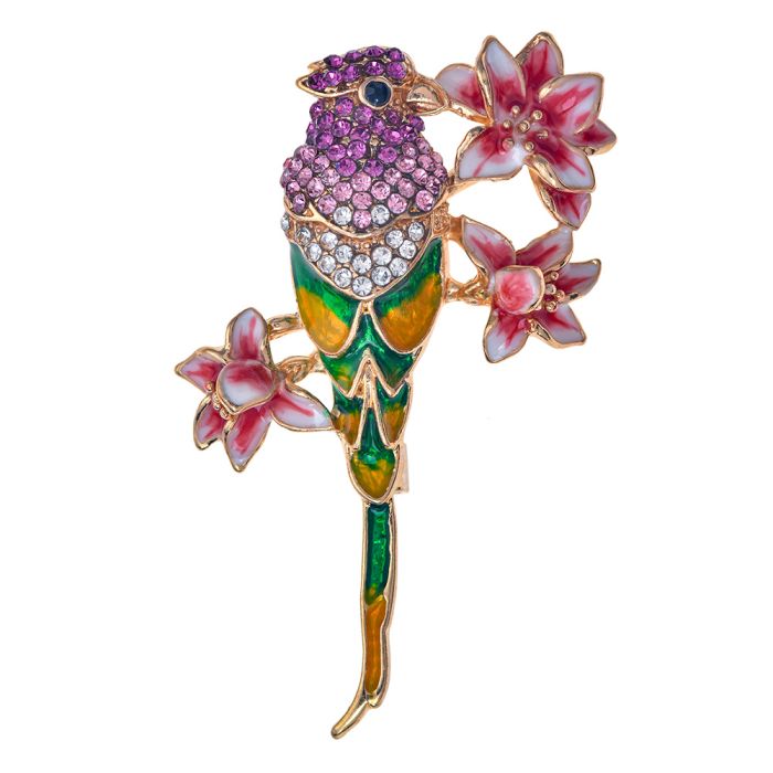 Brooch parrot pink - pcs