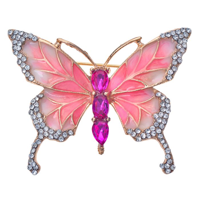 Brooch butterfly pink - pcs