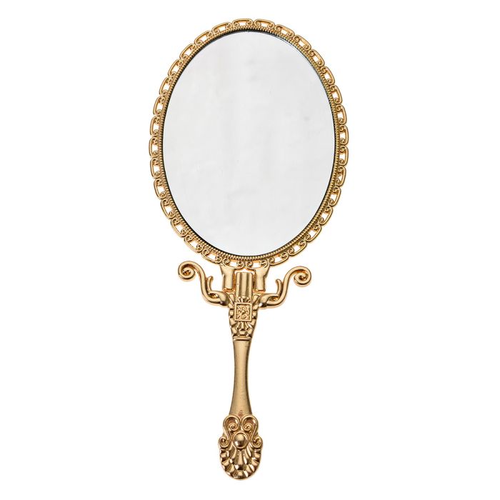 Hand mirror 8x2x18 cm gold colored - pcs