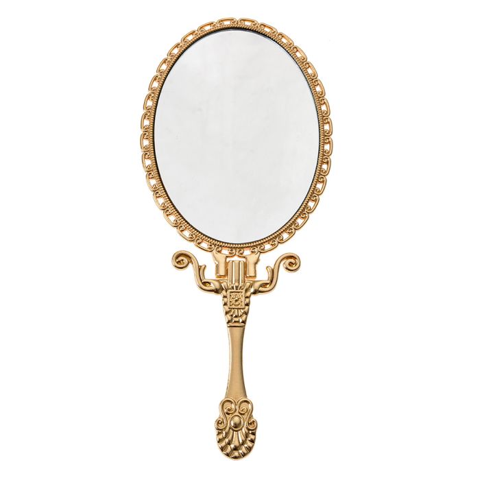 Hand mirror 8x2x18 cm gold colored - pcs