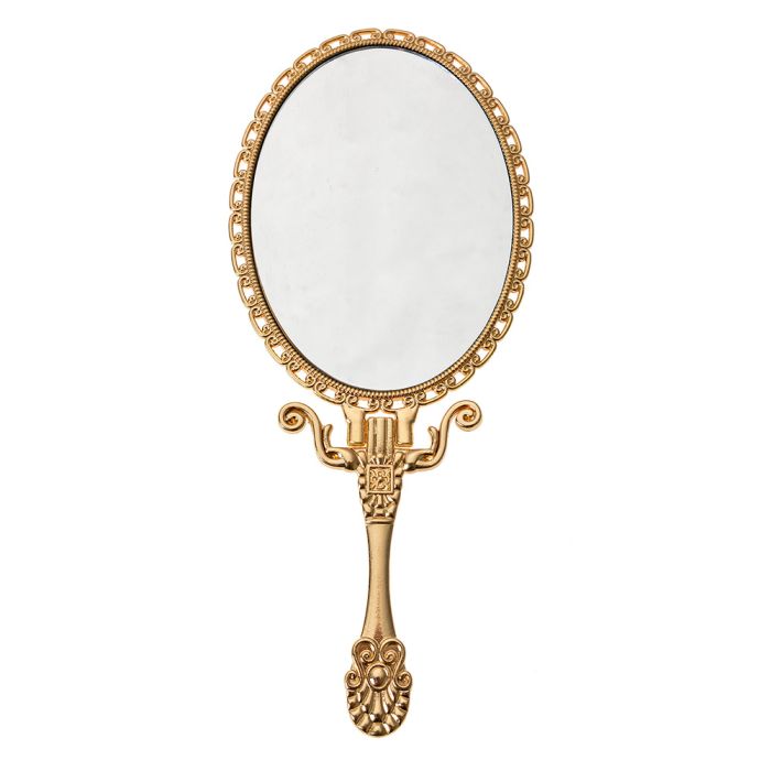 Hand mirror 8x2x18 cm gold colored - pcs