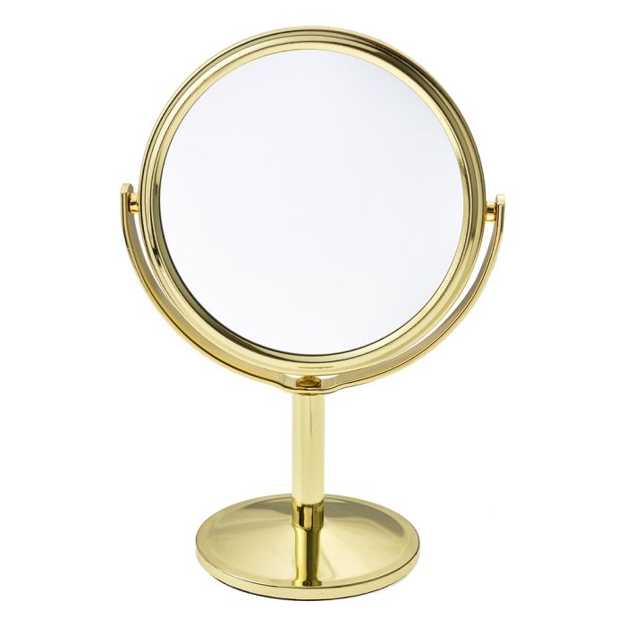 Table mirror Ø 11x17 cm gold colored - pcs