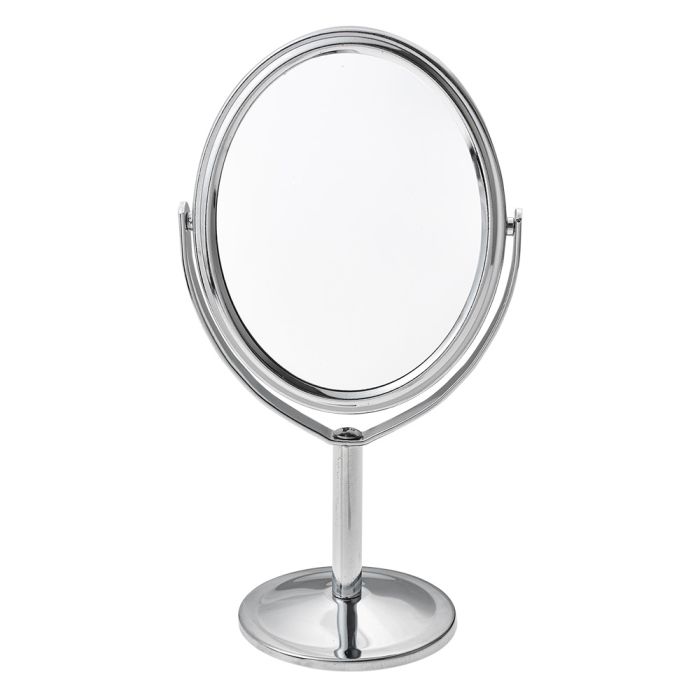 Table mirror Ø 9x16 cm silver colored - pcs