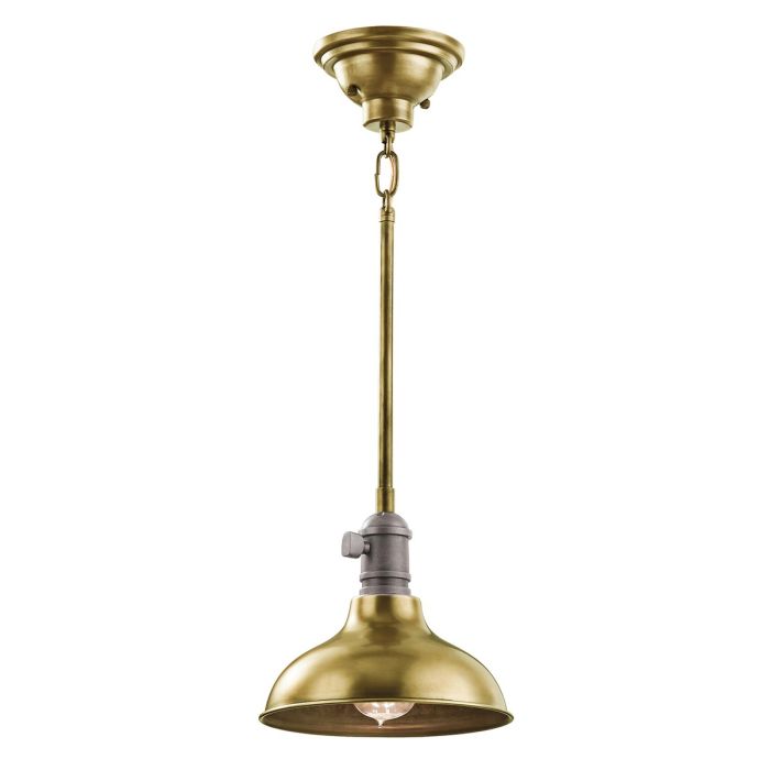 Cobson 1 Light Mini Pendant - Natural Brass