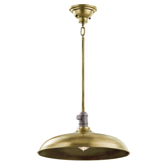 Cobson 1 Light Pendant/Semi Flush - Natural Brass