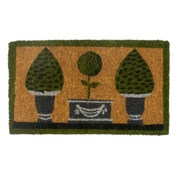 Coir doormat handmade 3 topiary 75cm