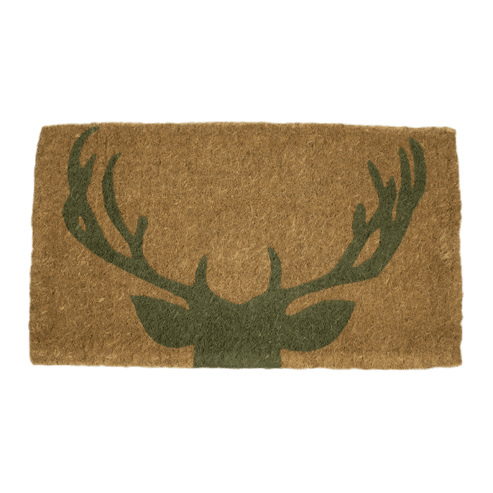 coir doormat handmade deer green 75cm