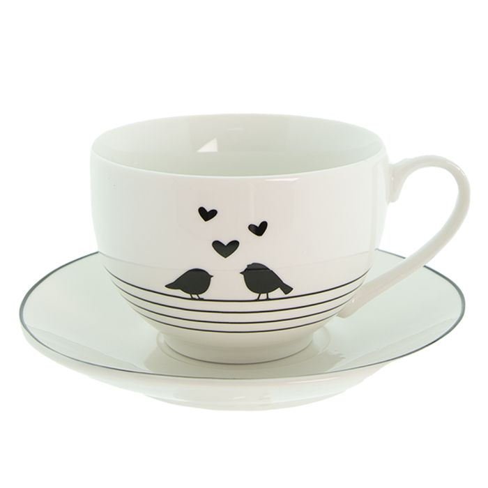 Cup and saucer 12x9x7 cm / ? 14x2 cm / 220 ml - pcs     