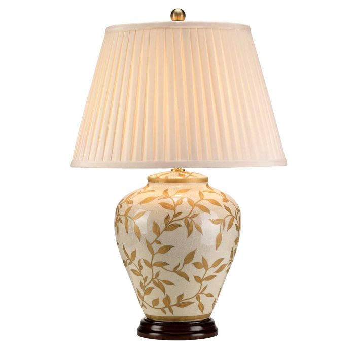 Leaves Brown Gold 1 Light Table Lamp