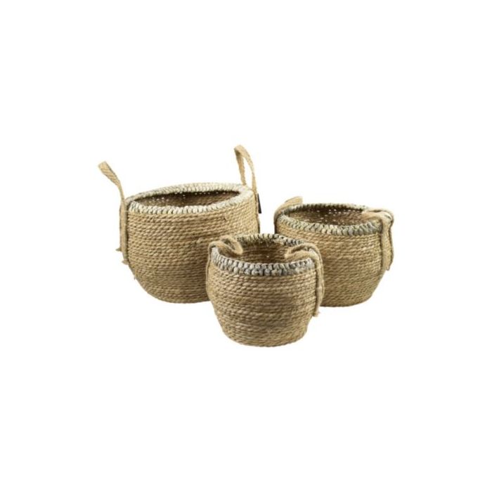 Basket natural braided edge (set of 3)