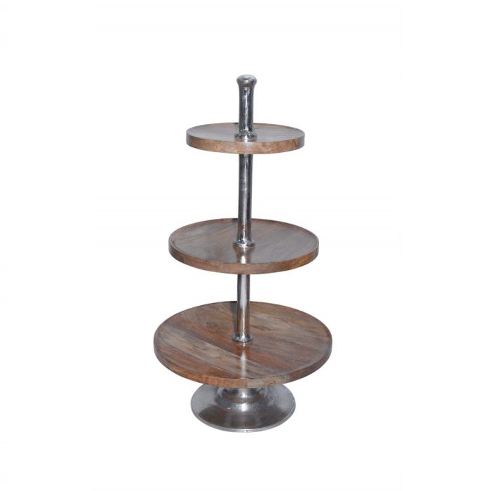 serving stand wood round 3 tiers 80cm