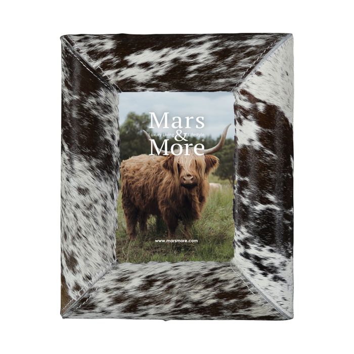 photo frame cow bulge black/ dark brown / white 15x10cm (bos taurus taurus)