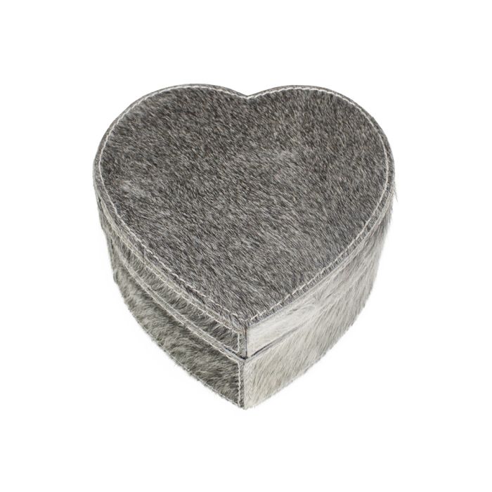 heart storage box cow grey 15cm (bos taurus taurus)
