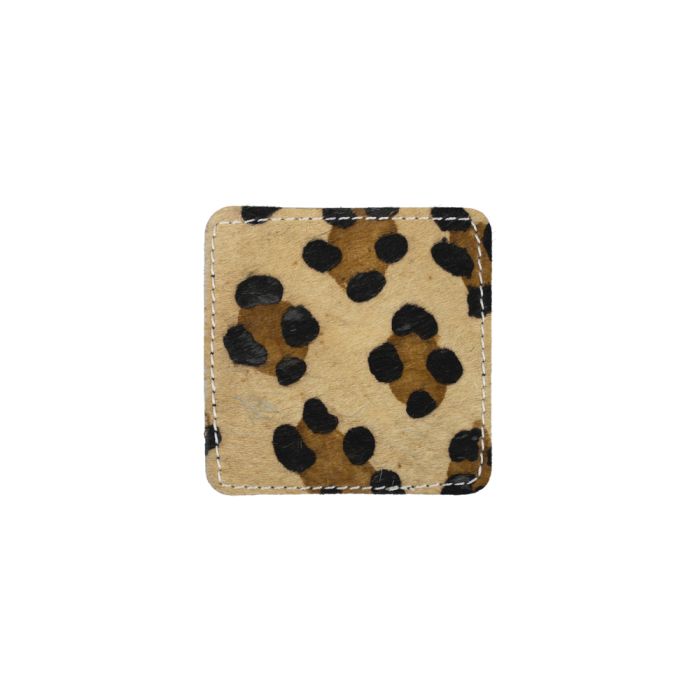 coaster square leopard 9x9cm (bos taurus taurus)