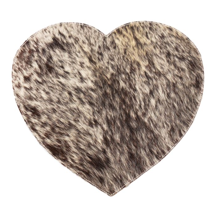 placemat cowhide heart black/white 39cm (bos taurus taurus)