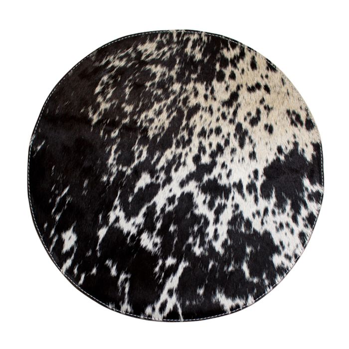 placemat cowhide round black/white Ø38cm (bos taurus taurus)