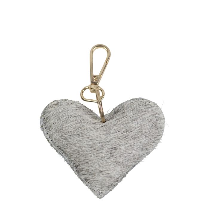 keychain cow heart grey small 9cm gold (bos taurus taurus)