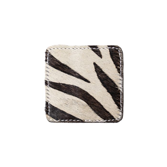 coaster square zebra 9x9cm (bos taurus taurus)