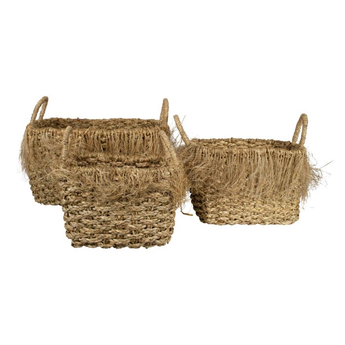 seagrass basket fraying rectangle (set of 3)