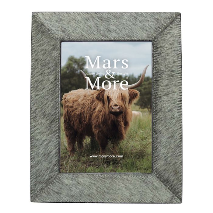 photo frame cow hide grey 18x13cm (bos taurus taurus)