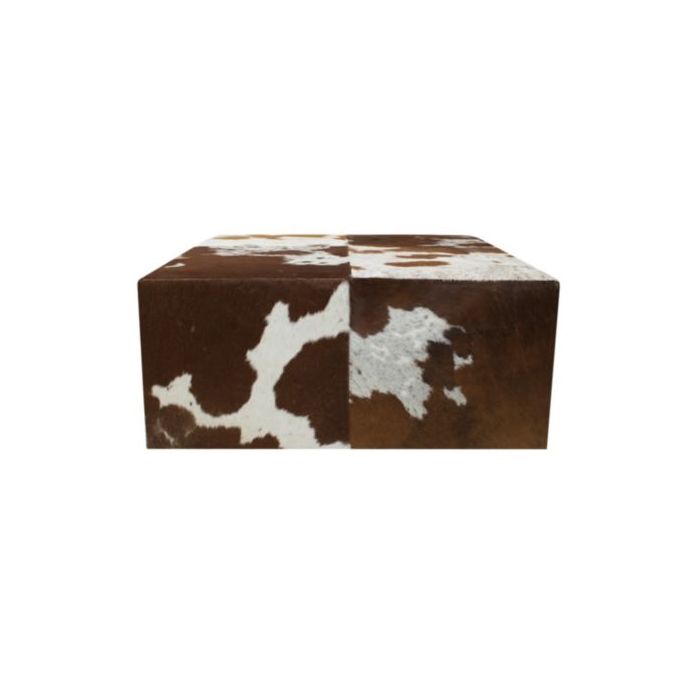 Pouffe cow brown white 80x80x35cm (pallet) (bos taurus taurus)