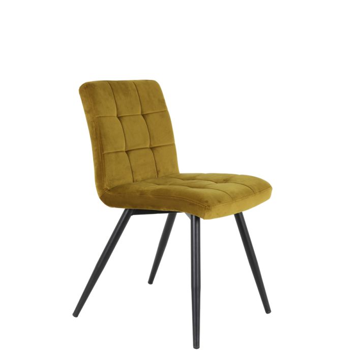 OPT6740560 - Dining chair 50,5x44,5x82 cm OLIVE velvet ocher-black