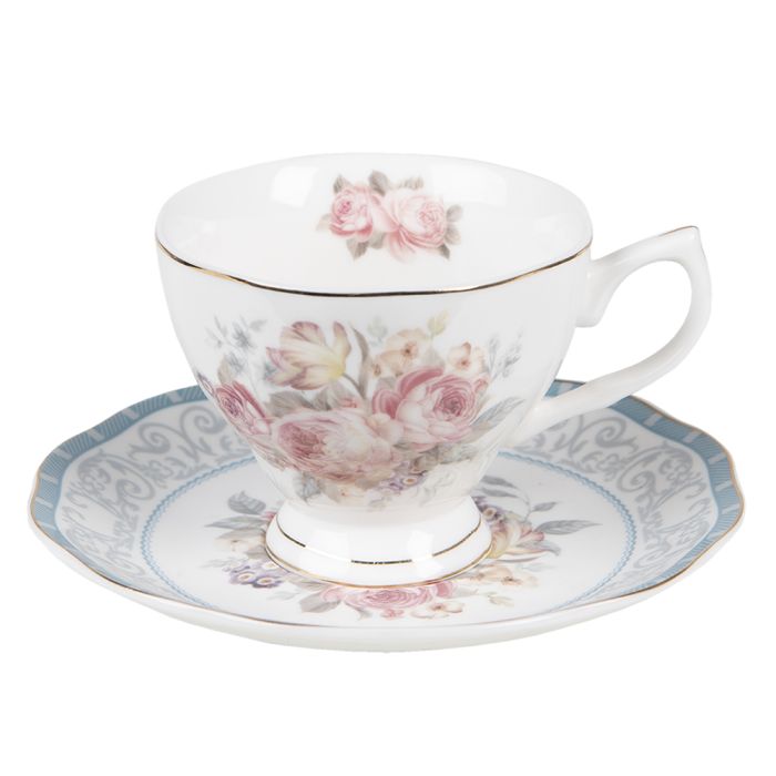 Cup and saucer 12x9x7 cm / Ø 15x2 cm / 220 ml - pcs