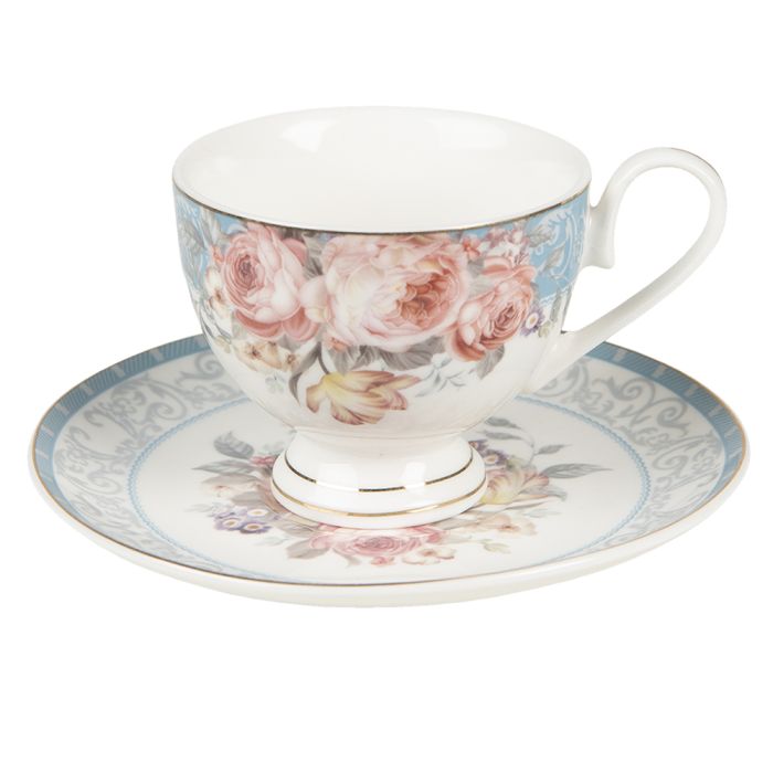 Cup and saucer 11x8x7 cm / Ø 15x2 cm / 200 ml - pcs