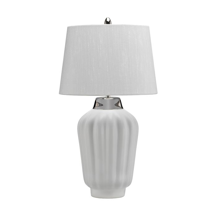 Bexley 1 Light Table Lamp - White & Polished Nickel