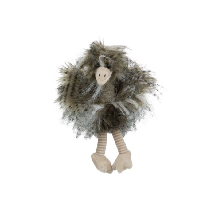 cuddly toy long hair ostrich 28cm