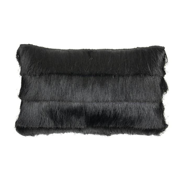 cushion fringes black 30x50cm