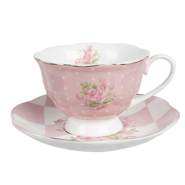 Cup and saucer 12x9x6 cm / Ø 14x2 cm / 200 ml - pcs