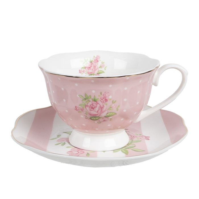 Cup and saucer 12x9x6 cm / Ø 14x2 cm / 200 ml - pcs