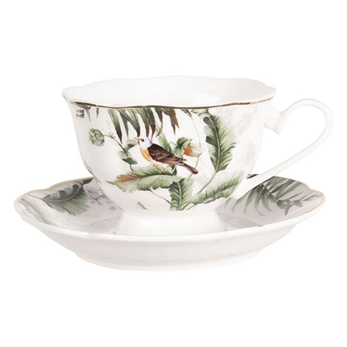 Cup and saucer 12x9x7 cm / Ø 14x2 cm / 220 ml - pcs