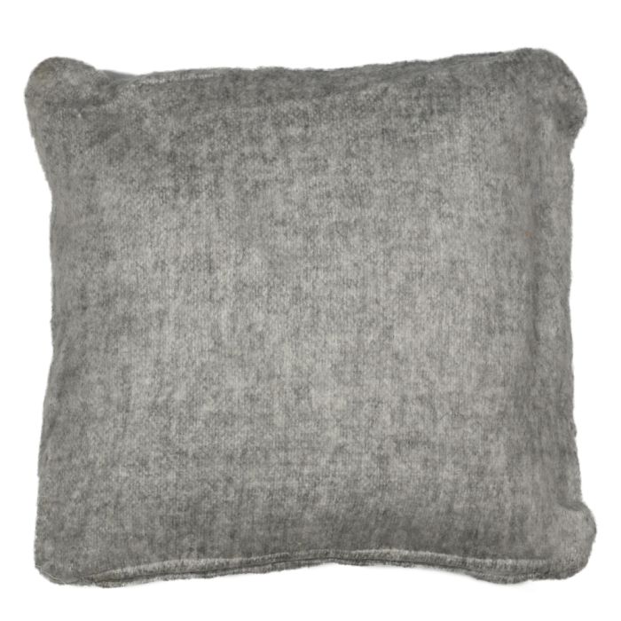 cushion wool look fray grey/white 45x45cm