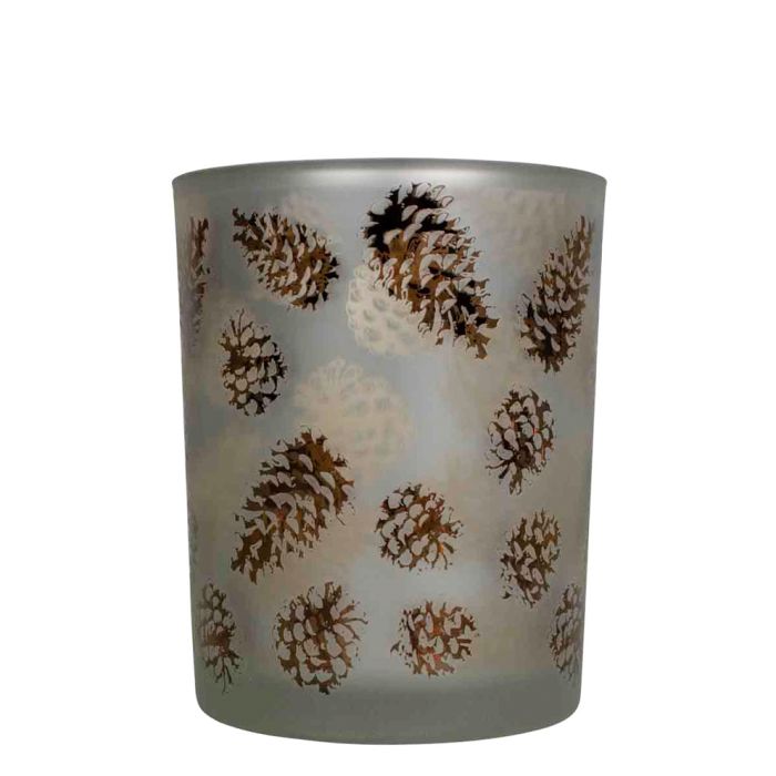 wind light glass autumn pinecone medium 12cm
